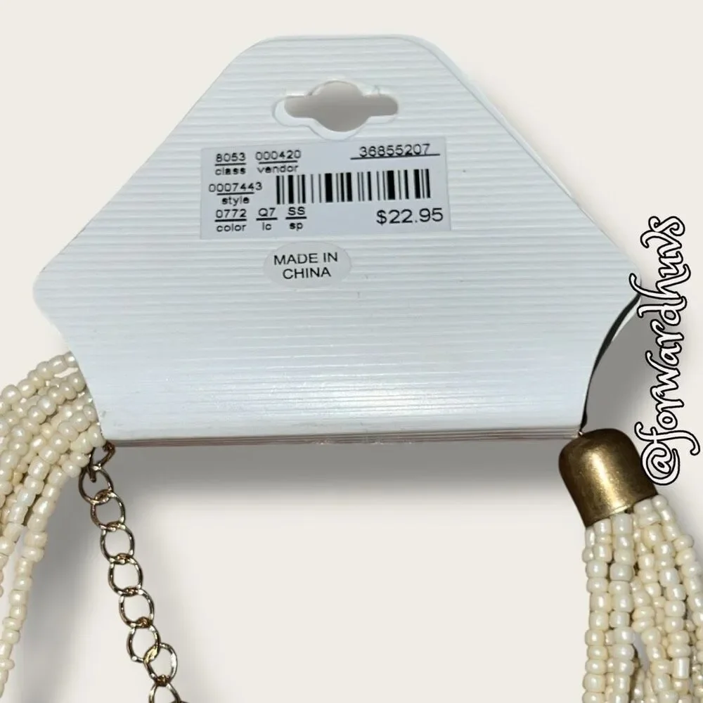 Bundle Sale 3 for $15 | Christopher and Banks Cream Seed Bead Necklace